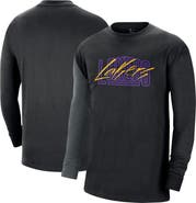 Nike Men's Nike Black Los Angeles Lakers Courtside Versus Flight MAX90 Long Sleeve T-Shirt
