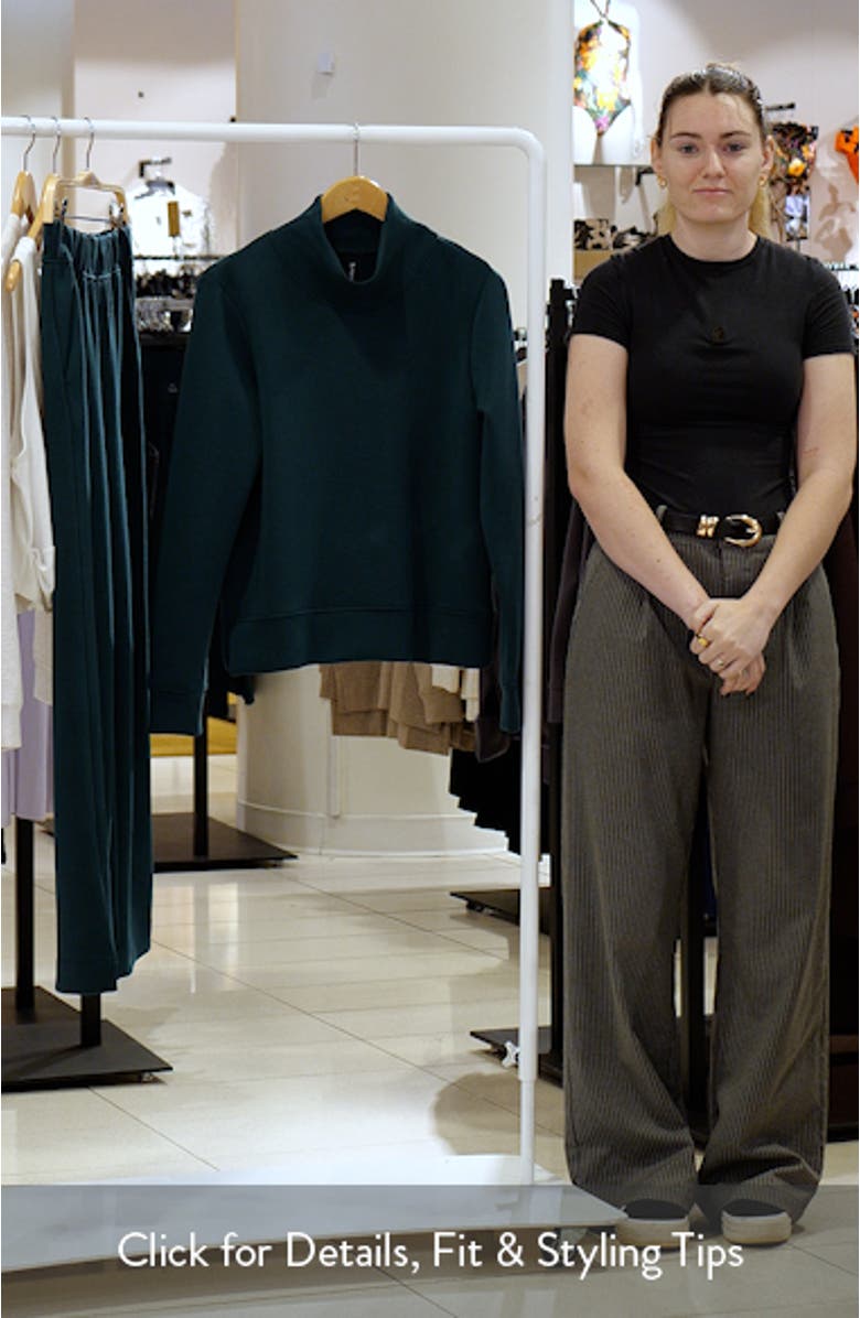 Dreamweave Recycled Polyester Blend Mock Neck Sweatshirt, sales video thumbnail