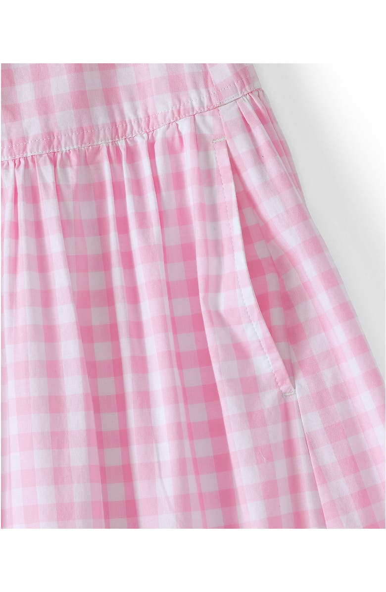Lands' End Plus Size Poplin Drop Waist Midi Skirt, Alternate, color, Seaside Pink Gingham