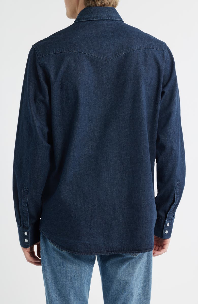 Schott NYC Cotton Denim Western Shirt, Alternate, color, Indigo