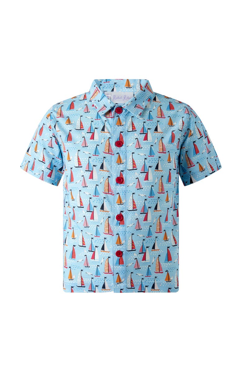 Rachel Riley Sailboat Shirt, Main, color, Blue