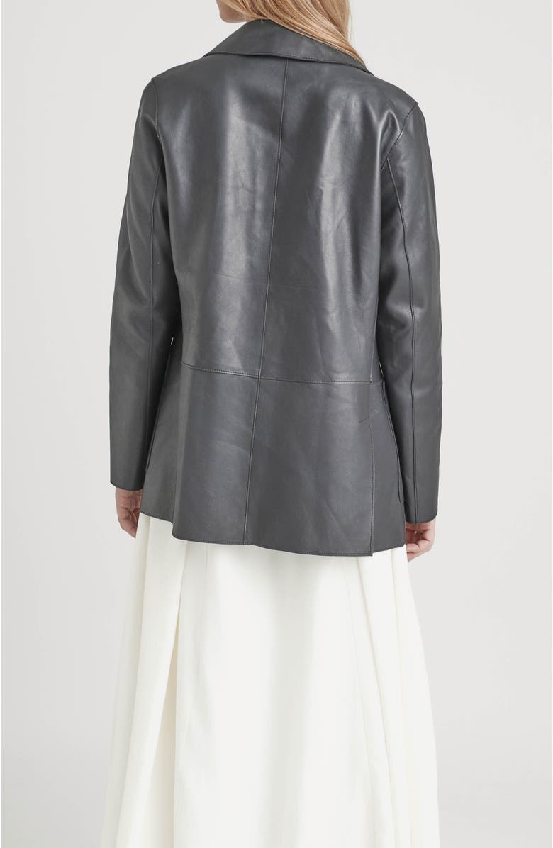 Velez Leather Astromelia Blazer for women with a straight silhouette, Alternate, color, Black