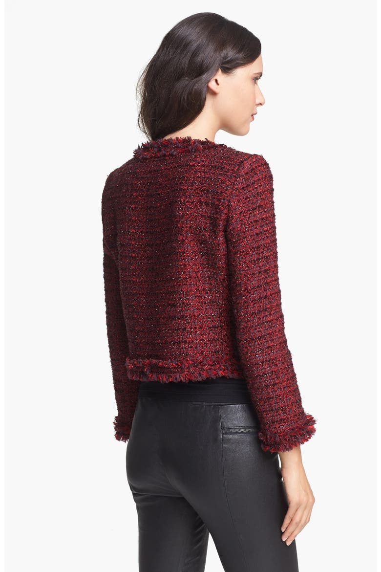 'Kidman' Tweed Open Front Jacket, Alternate, color, RED