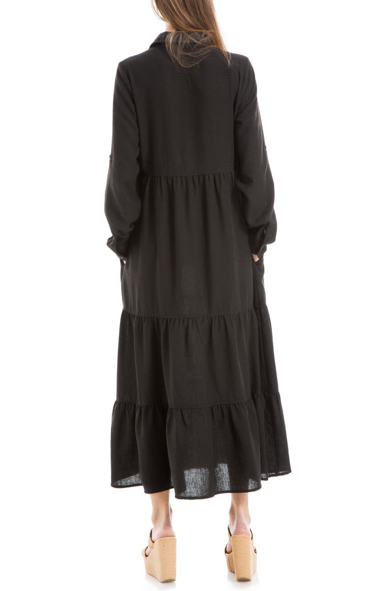 MAX STUDIO Tiered Long Sleeve Shirtdress, Alternate, color,