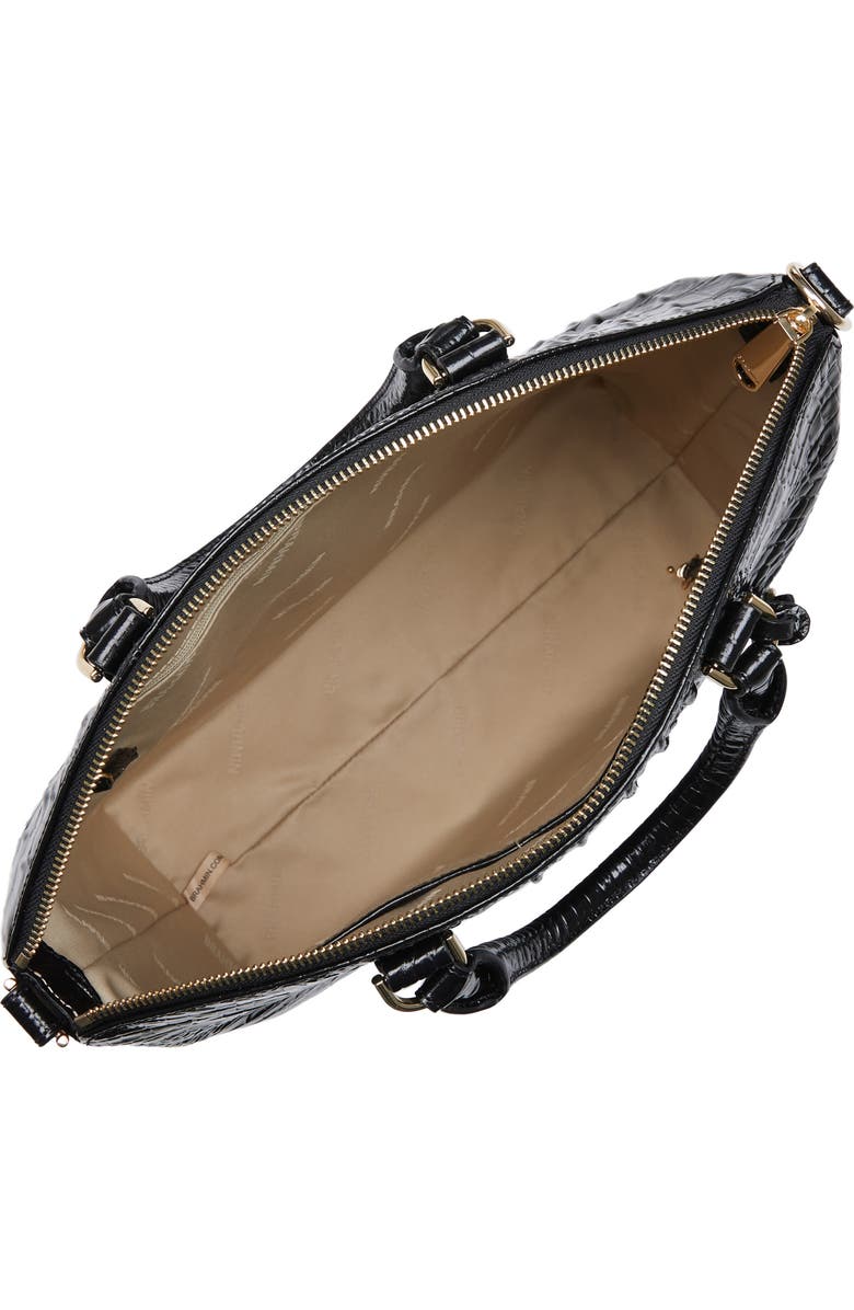 Brahmin Large Duxbury Croc Embossed Leather Satchel, Alternate, color, Black