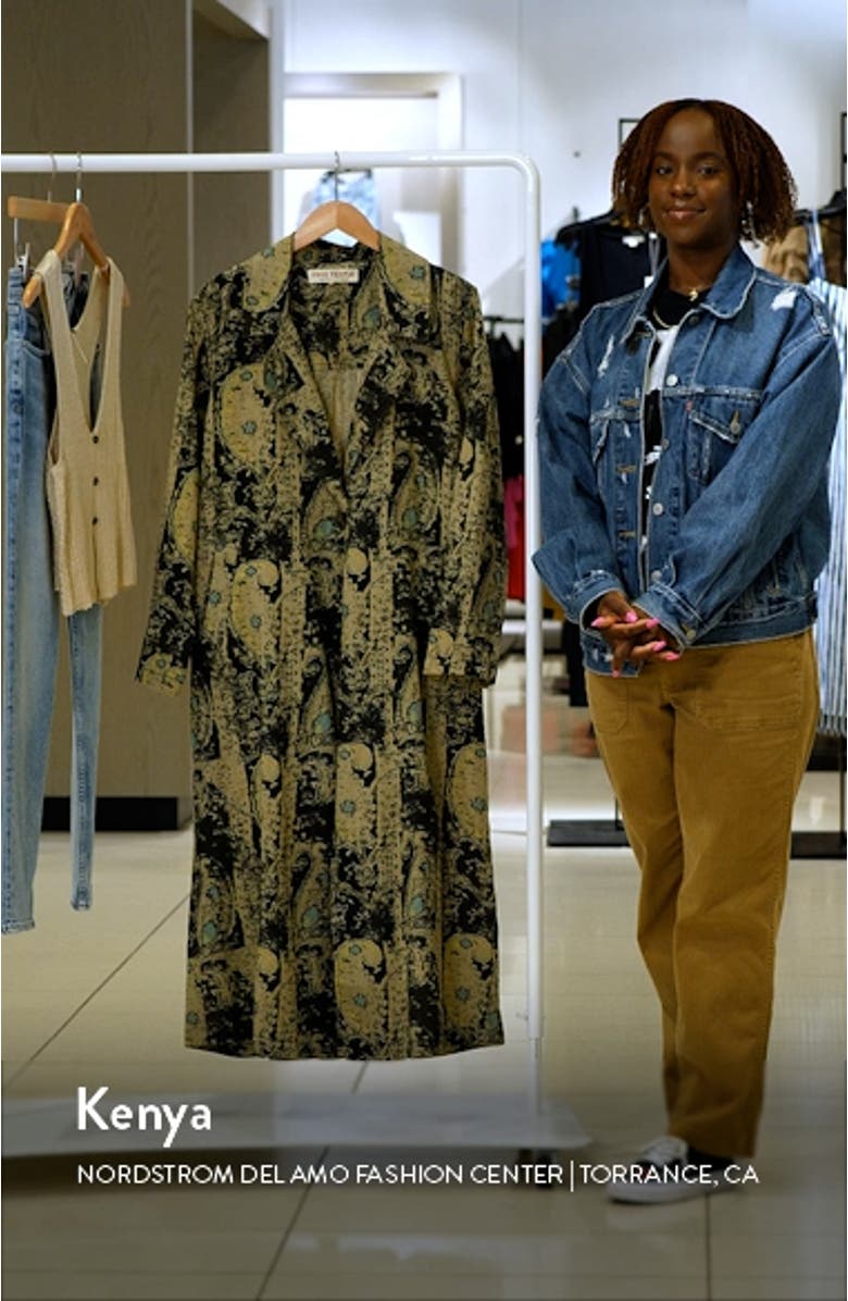 Rae Paisley Print Cotton & Linen Duster Jacket, sales video thumbnail