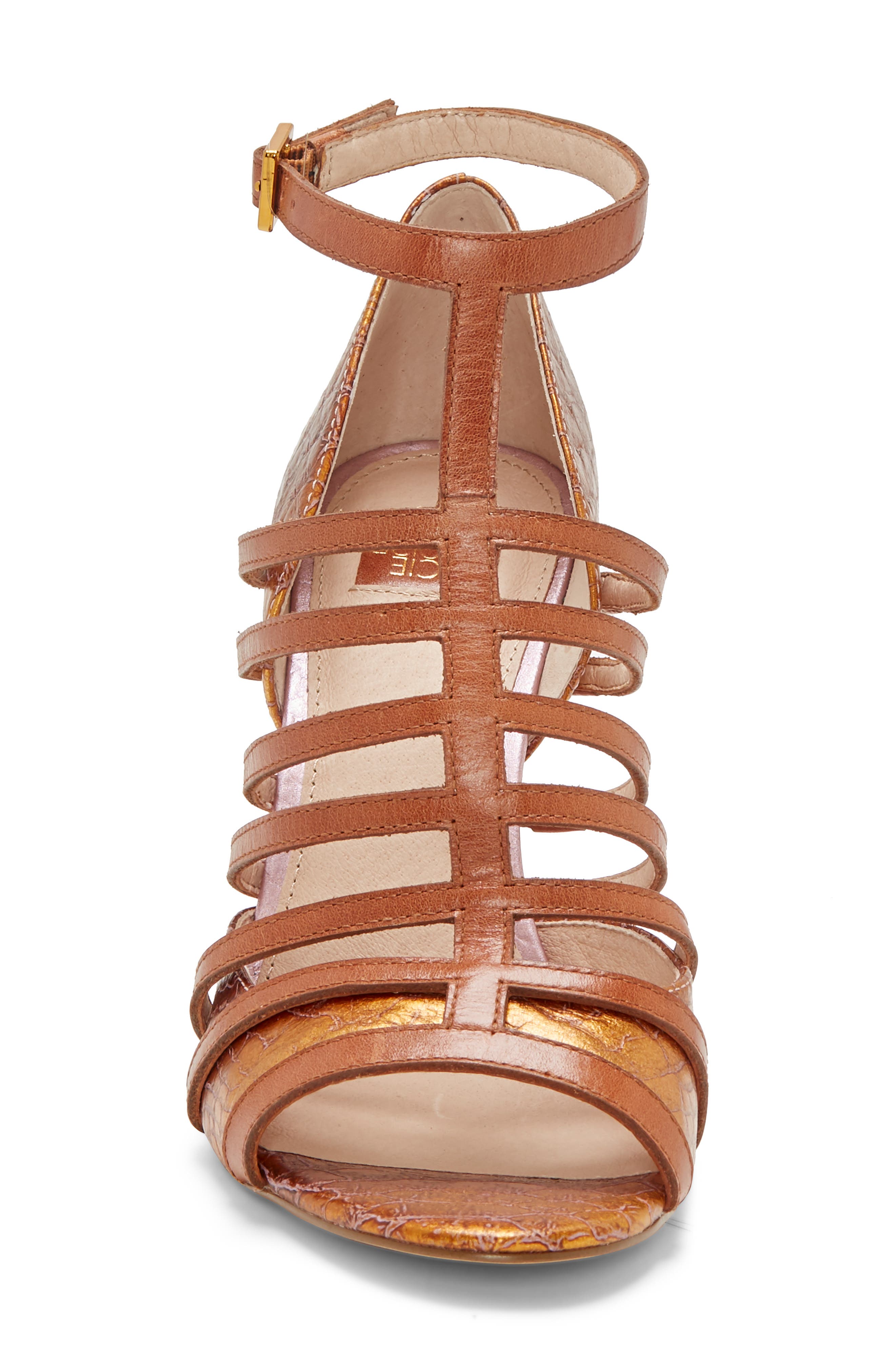 Isora Cage Sandal, Alternate, color, PEANUT BRITTLE MULTI LEATHER