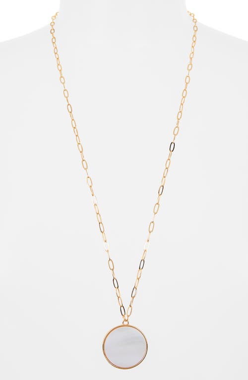 Nordstrom Rack Pearlized Disc Pendant Necklace In Gold