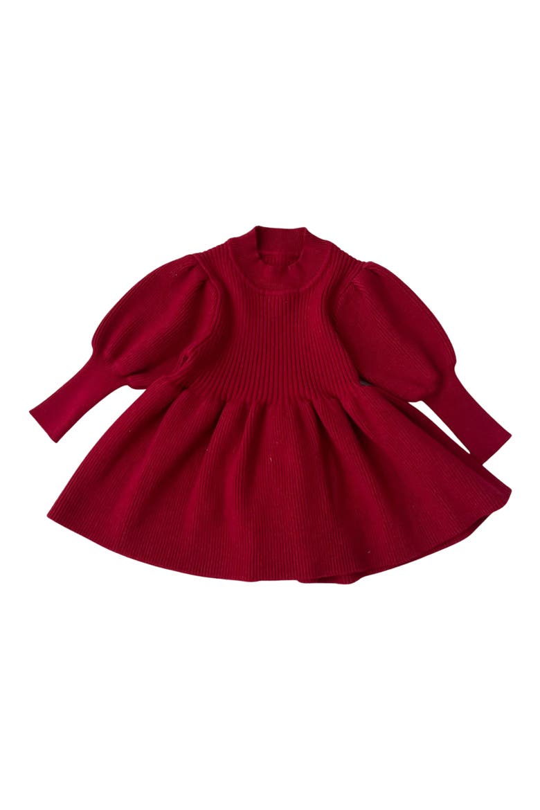 Harley Long Sleeve Cotton Sweater Dress, Main, color, WINE RED