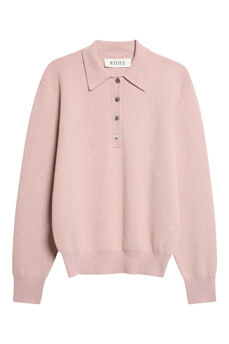 Compact Mouliné Polo Sweater, Main, color, PINK MELANGE