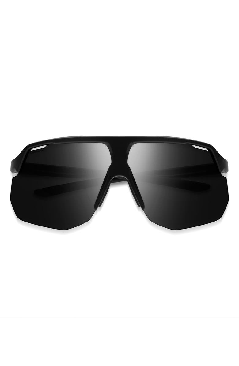 Smith Motive 74mm ChromaPop<sup>™</sup> Polarized Shield Sunglasses, Main, color, Matte Black / Chromapop Black