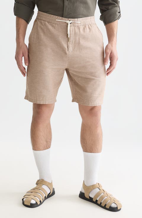 Regular Fit Cotton & Linen Chino Shorts
