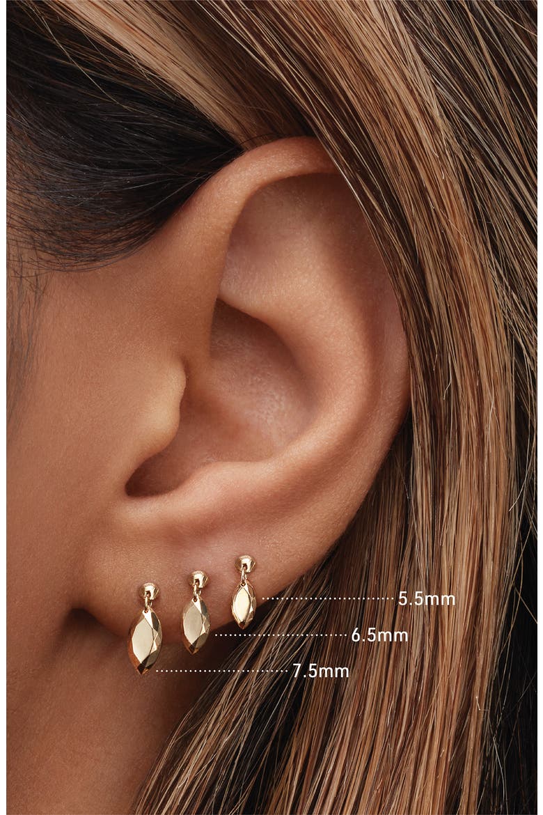 Faceted Marquise Single Threaded Stud Earring, Alternate, color, YELLOW GOLD