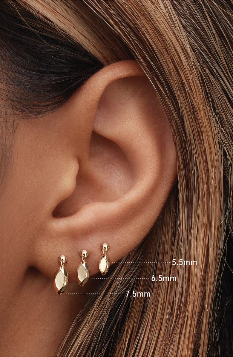 MARIA TASH Faceted Marquise Single Threaded Stud Earring, Alternate, color, White Gold