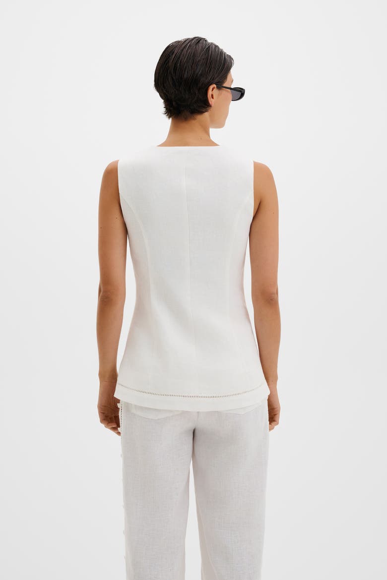 Arwen Button Detailed Vest, Alternate, color, White