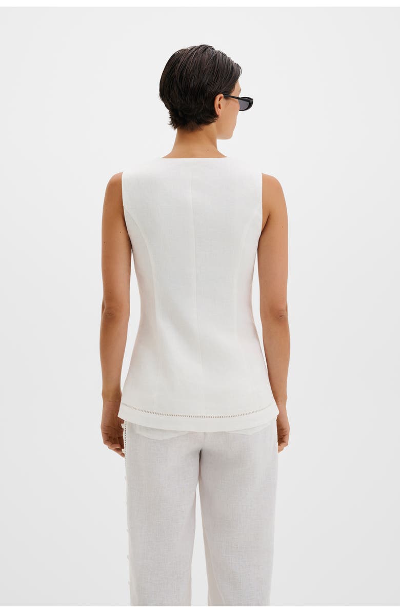 Malina Arwen Button Detailed Vest, Alternate, color, White
