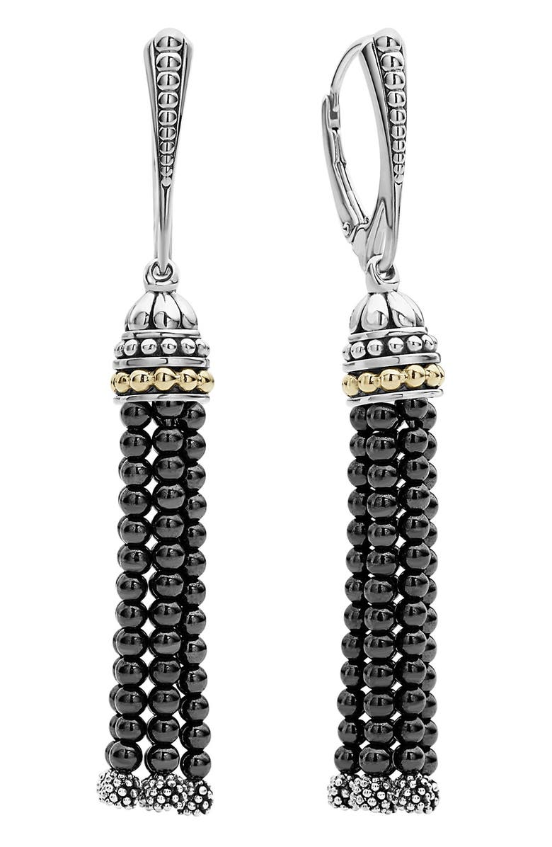 LAGOS Caviar Icon Tassel Drop Earrings, Alternate, color, 