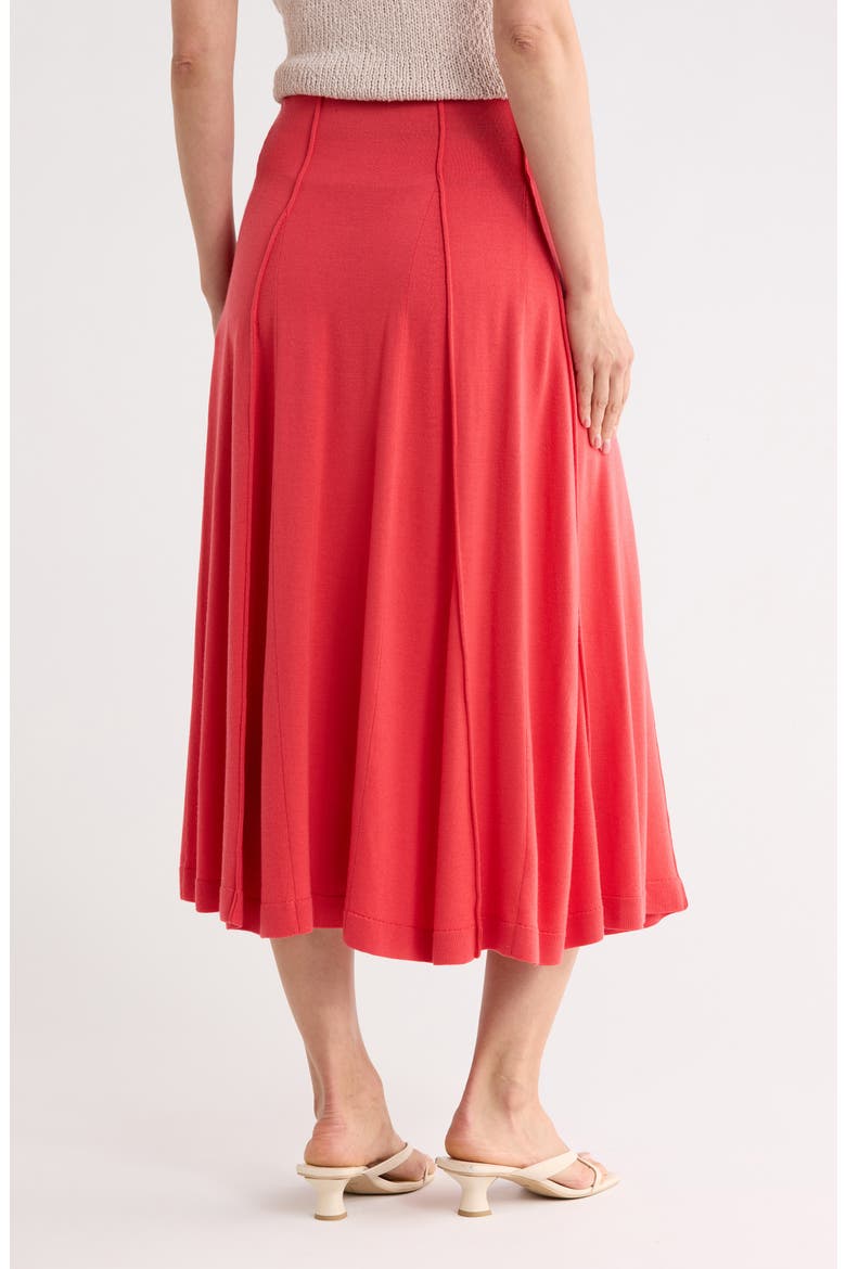 Merino Wool Pull-On Skirt, Alternate, color, VIBRANT CORAL