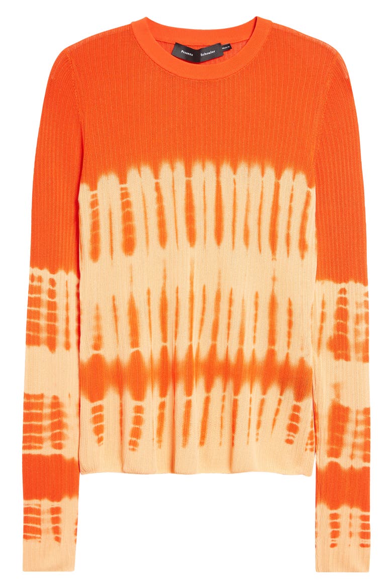 Tie Dye Crewneck Rib Sweater, Alternate, color, ORANGE MULTI