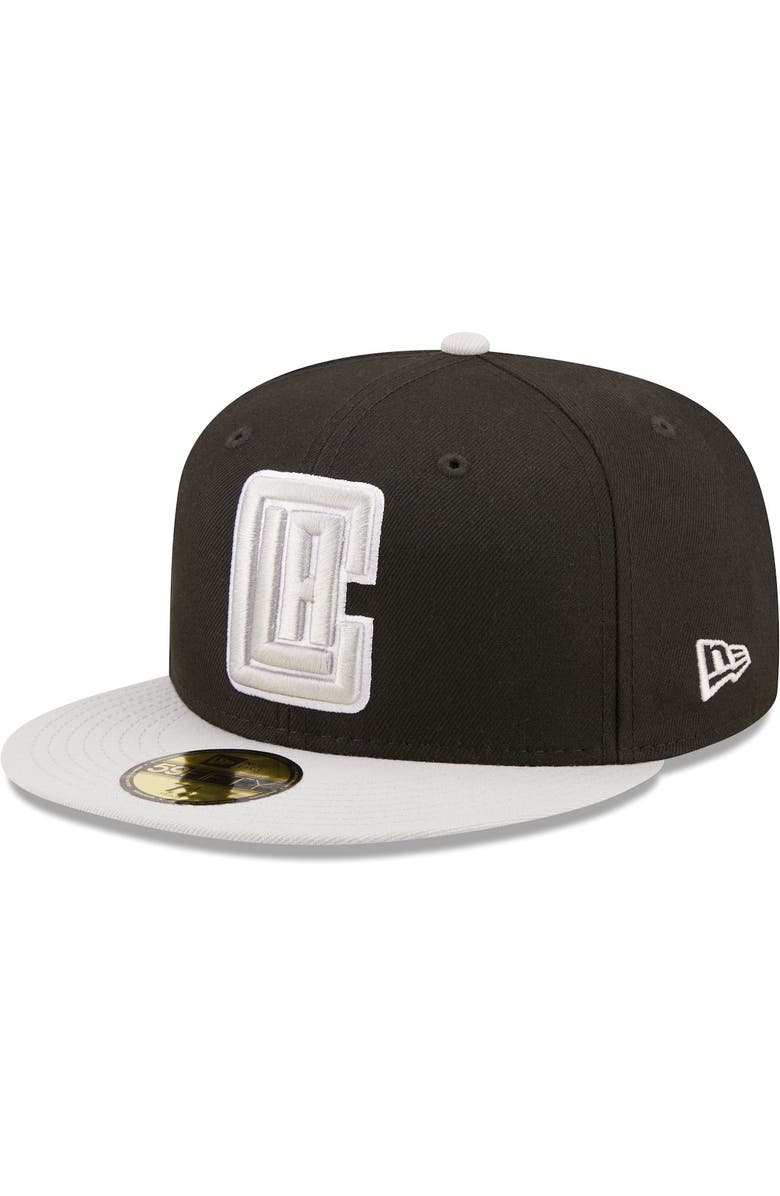 New Era Men's New Era Black/Gray LA Clippers Two-Tone Color Pack 59FIFTY Fitted Hat, Main, color, 