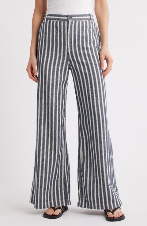 Zoe Relaxed Fit Wide Leg Linen & Cotton Pants