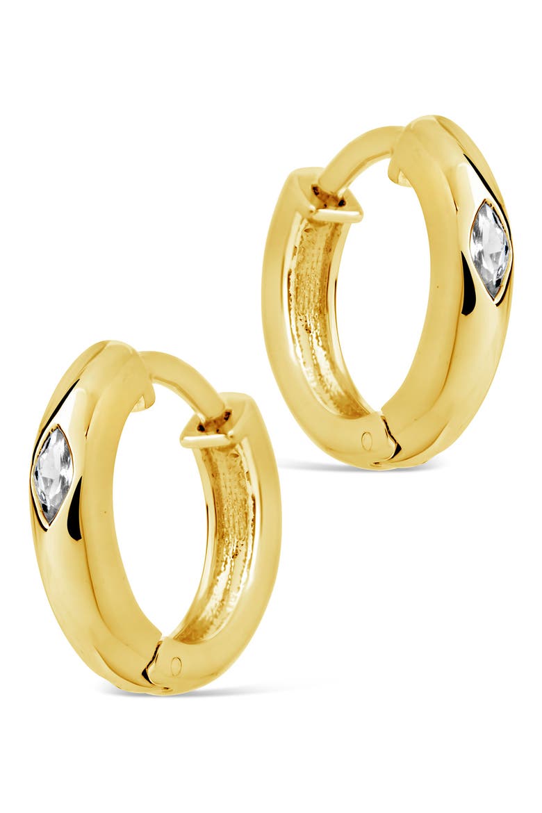 Rayne CZ Hoop Earrings, Alternate, color, GOLD