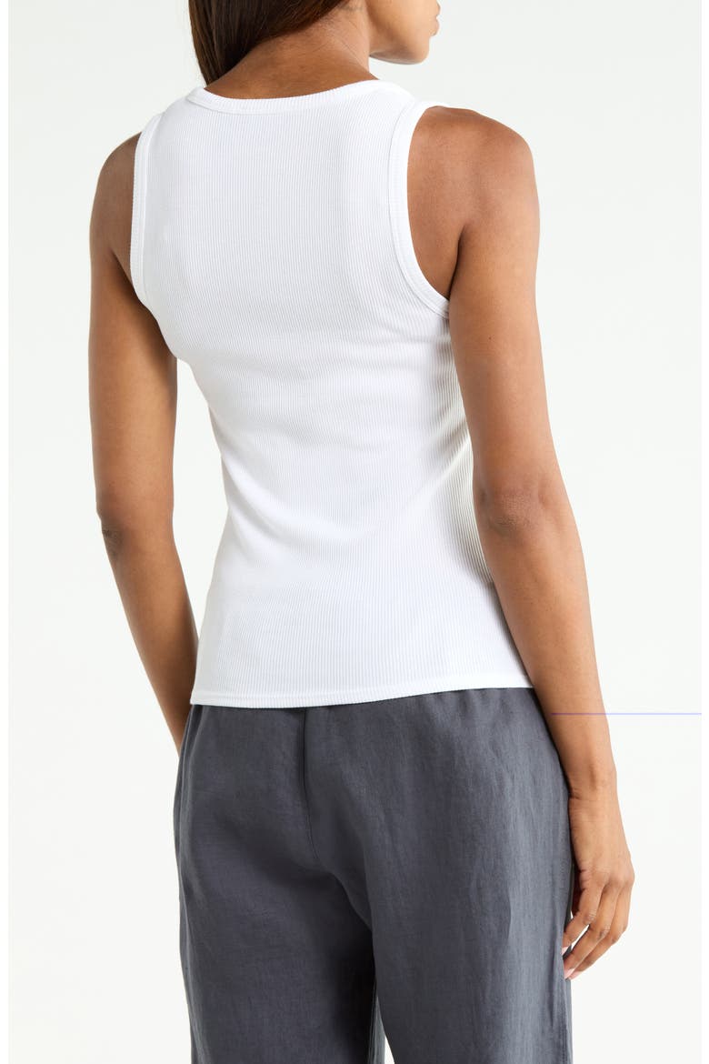 Scoop Neck Ribbed Tank, Alternate, color, WHITE