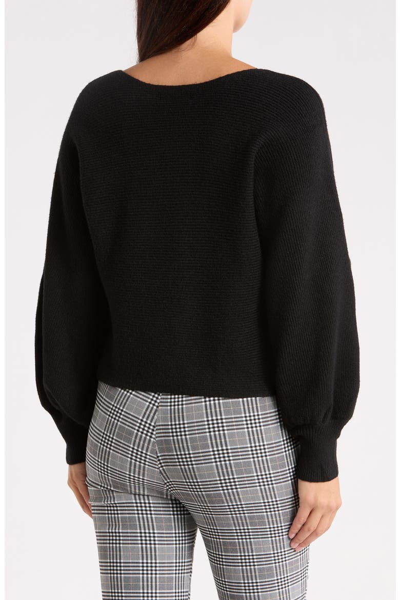 Balloon Sleeve Sweater, Alternate, color, BLACK