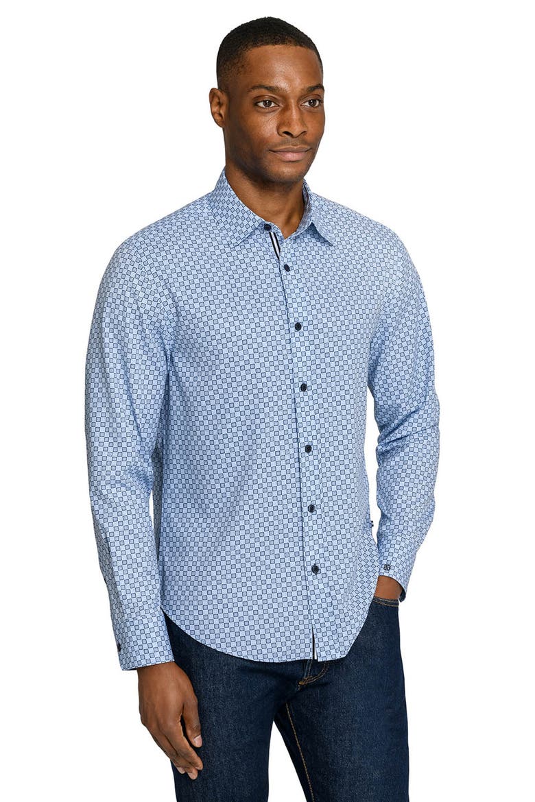 Courtyard Mosiac Long Sleeve Performance Shirt, Alternate, color, NAVY/BLUE