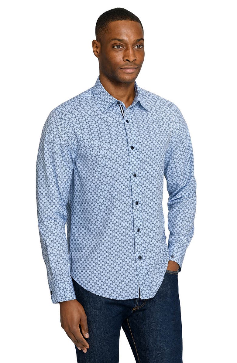 Brooklyn Brigade Courtyard Mosiac Long Sleeve Performance Shirt, Alternate, color, Navy/Blue