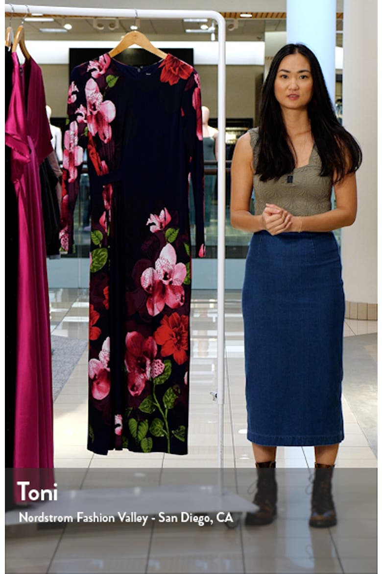 Floral Print Long Sleeve Maxi Dress video