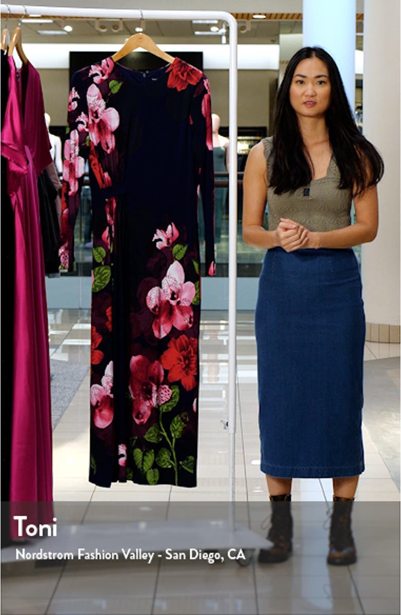 Floral Print Long Sleeve Maxi Dress, sales video thumbnail