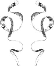Sterling King Allegro Ribbon Drop Earrings