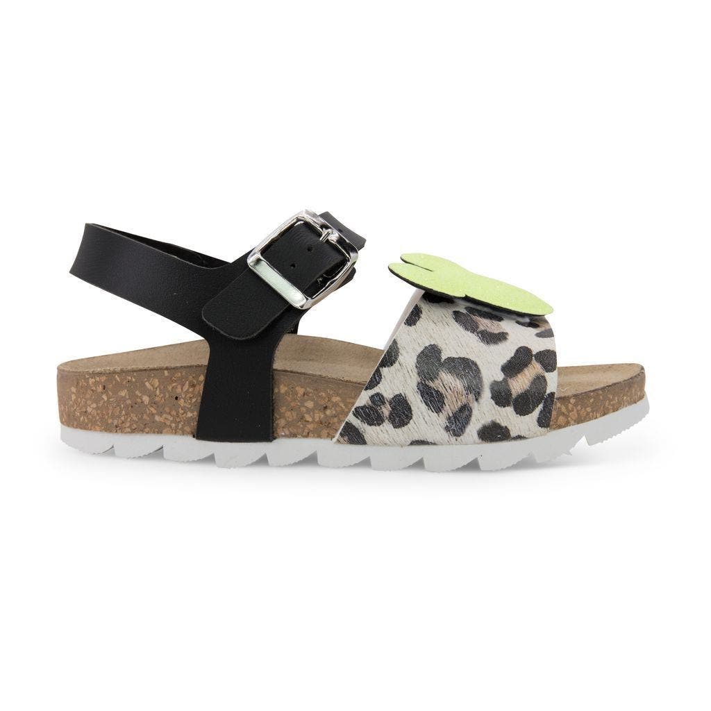 Master of Arts Mickey Logo Leopard Sandals, Alternate, color, Yellow