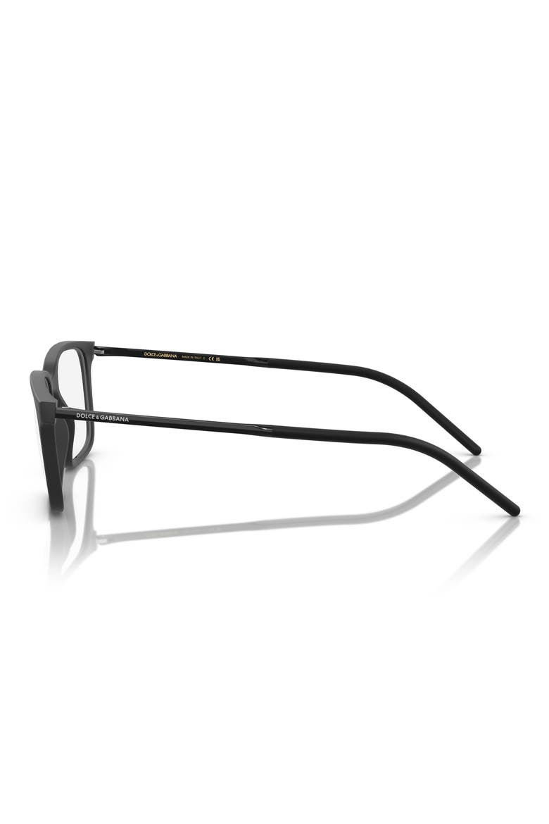 55mm Rectangular Optical Glasses, Alternate, color, MATTE BLACK