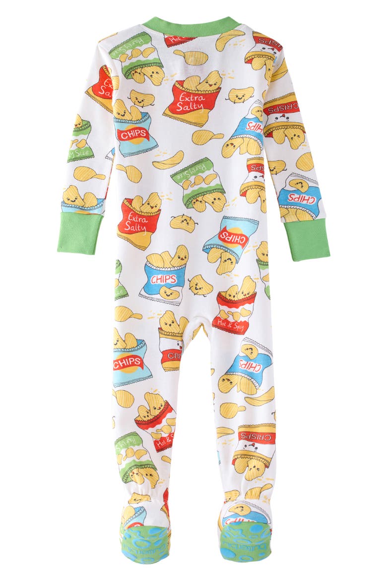 Cruz One-Piece Organic Cotton Footie Pajamas, Alternate, color, CHIP CHIP HOORAY