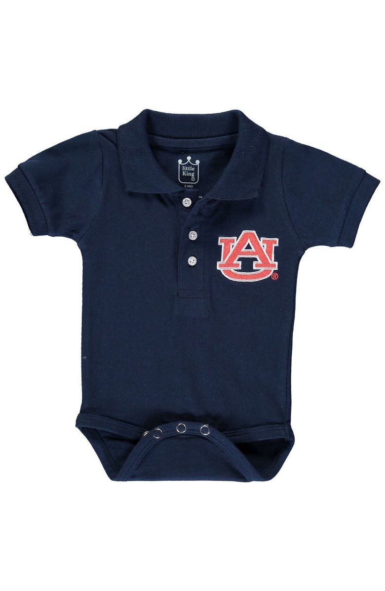 LITTLE KING Infant Navy Auburn Tigers Polo Bodysuit, Main, color, Navy