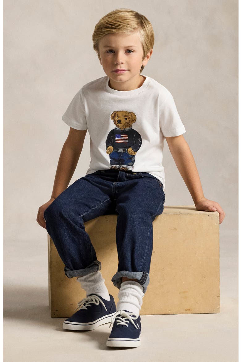 Kids' Polo Bear Graphic T-Shirt, Alternate, color, WHITE CORE BEAR