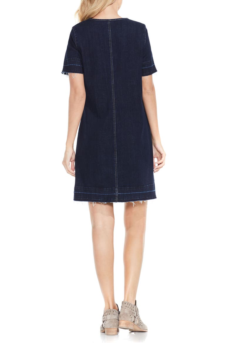Release Hem Denim Dress, Alternate, color, DARK AUTHENTIC