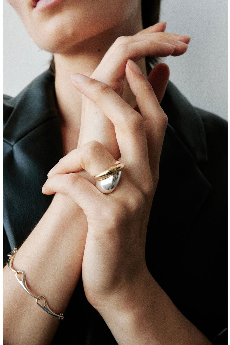 Geo Ring, Alternate, color, SILVER/GOLD