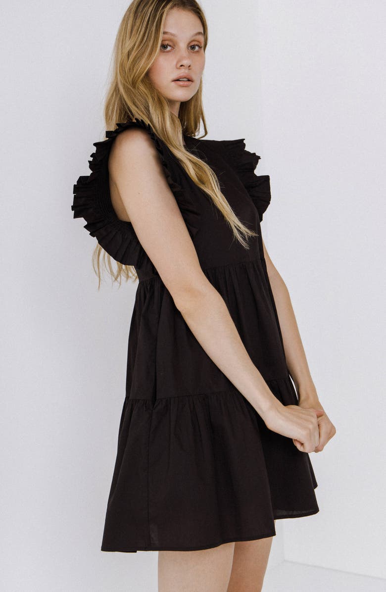 English Factory Ruffle Babydoll Minidress, Alternate, color, 