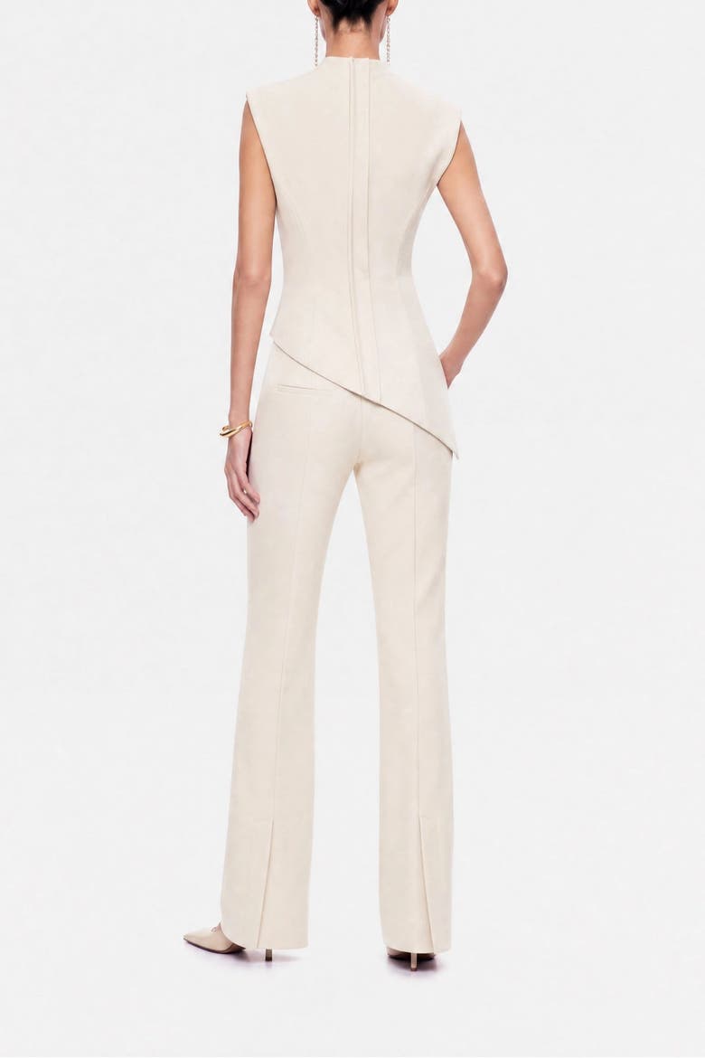 High Waist Slit Hem Trousers, Alternate, color, Ivory
