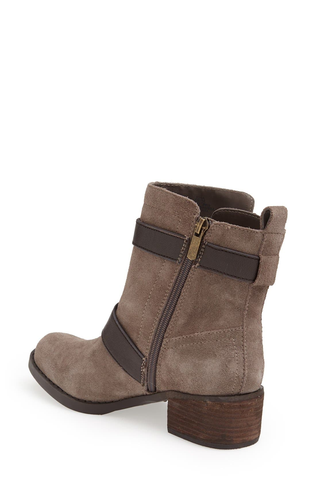 'Kai' Suede Moto Boot, Alternate, color, DARK MUSHROOM/ ASH