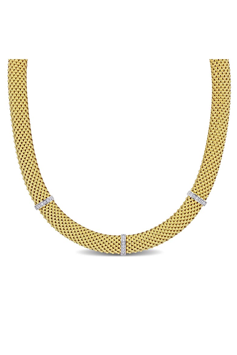 Cubic Zirconia Popcorn Station Necklace, Main, color, Yellow-Plated