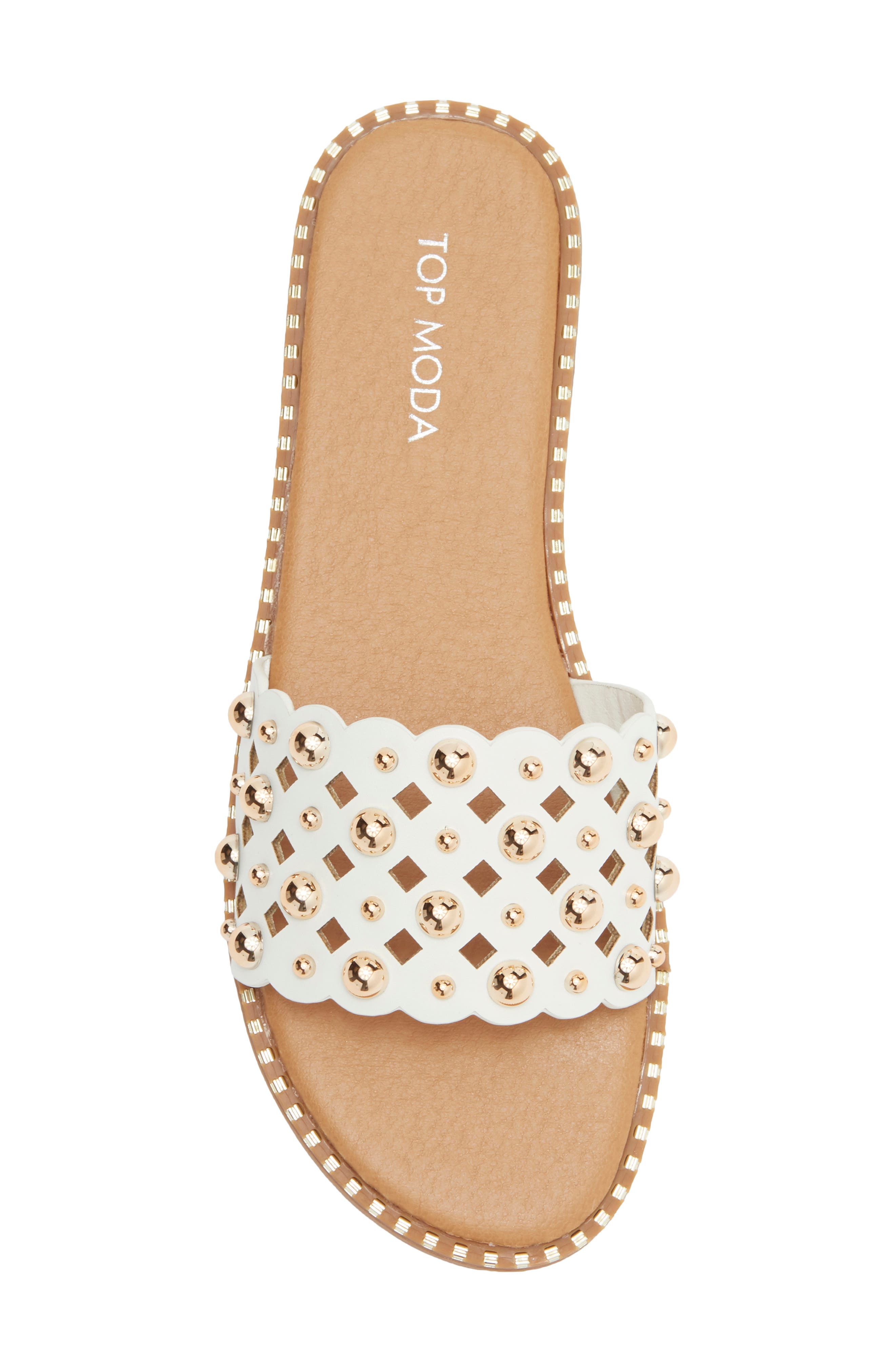 Mick Flat Sandal, Alternate, color, WHITE PU