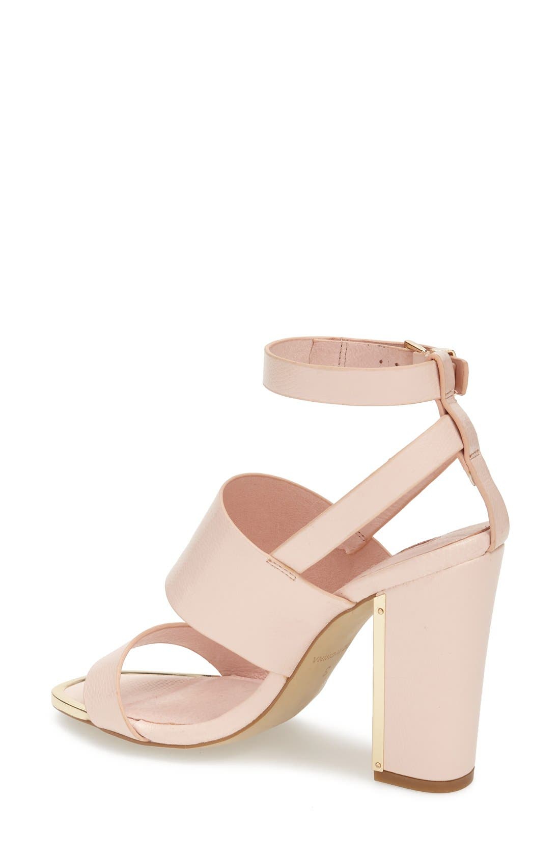 'Riot' Lizard Embossed Ankle Strap Sandals, Alternate, color, NUDE