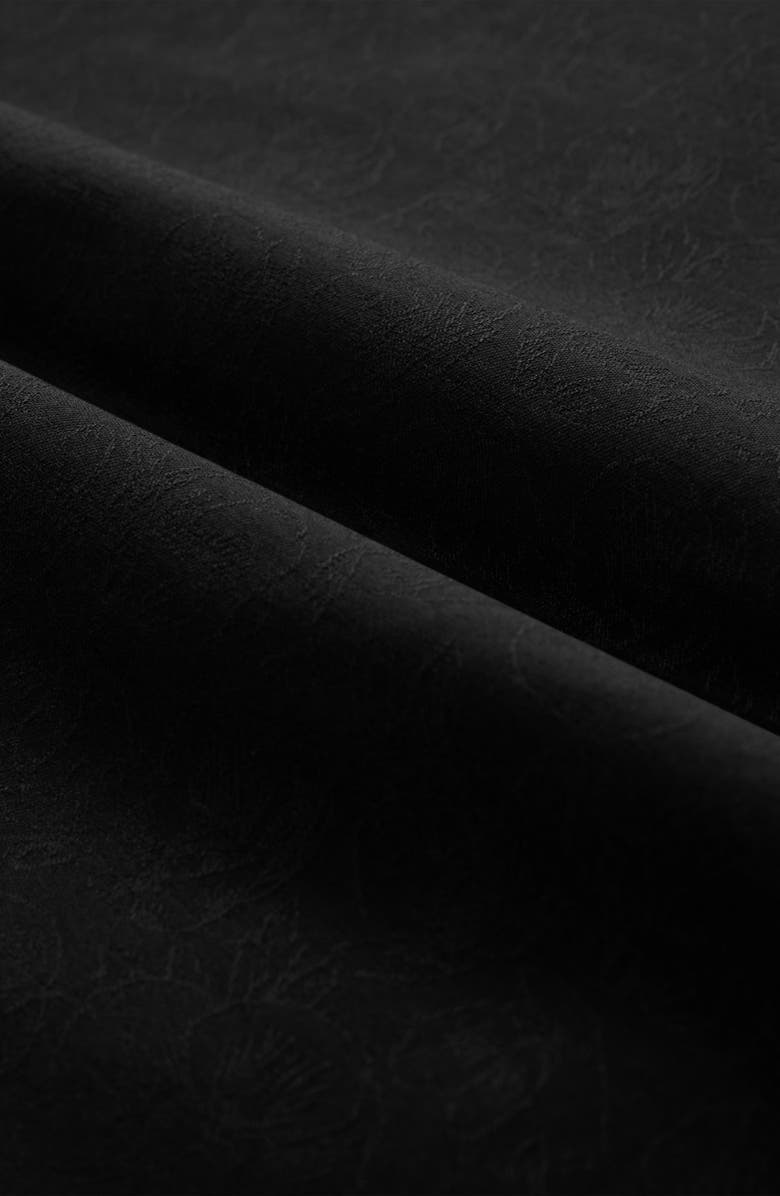 Bugatchi Julian Shaped Fit Floral Jacquard Stretch Cotton Button-Up Shirt, Alternate, color, Black