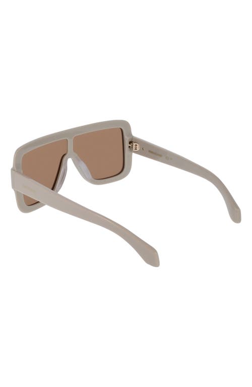 Ferragamo Rivet Acetate Shield Sunglasses In Beige