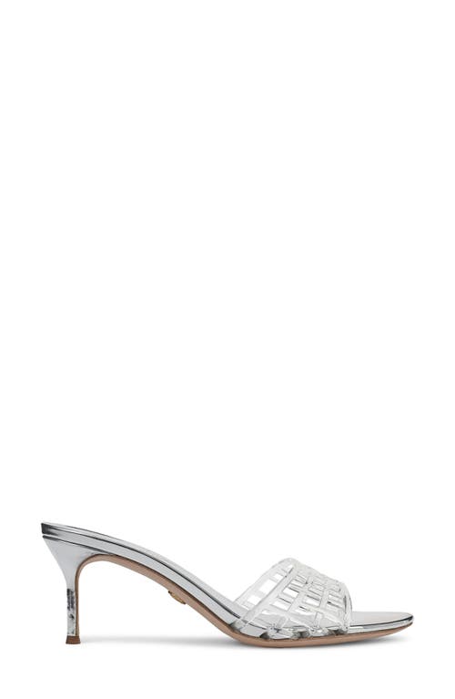 Veronica Beard Tia Jelly Stiletto Slide Sandals In Clear/silver