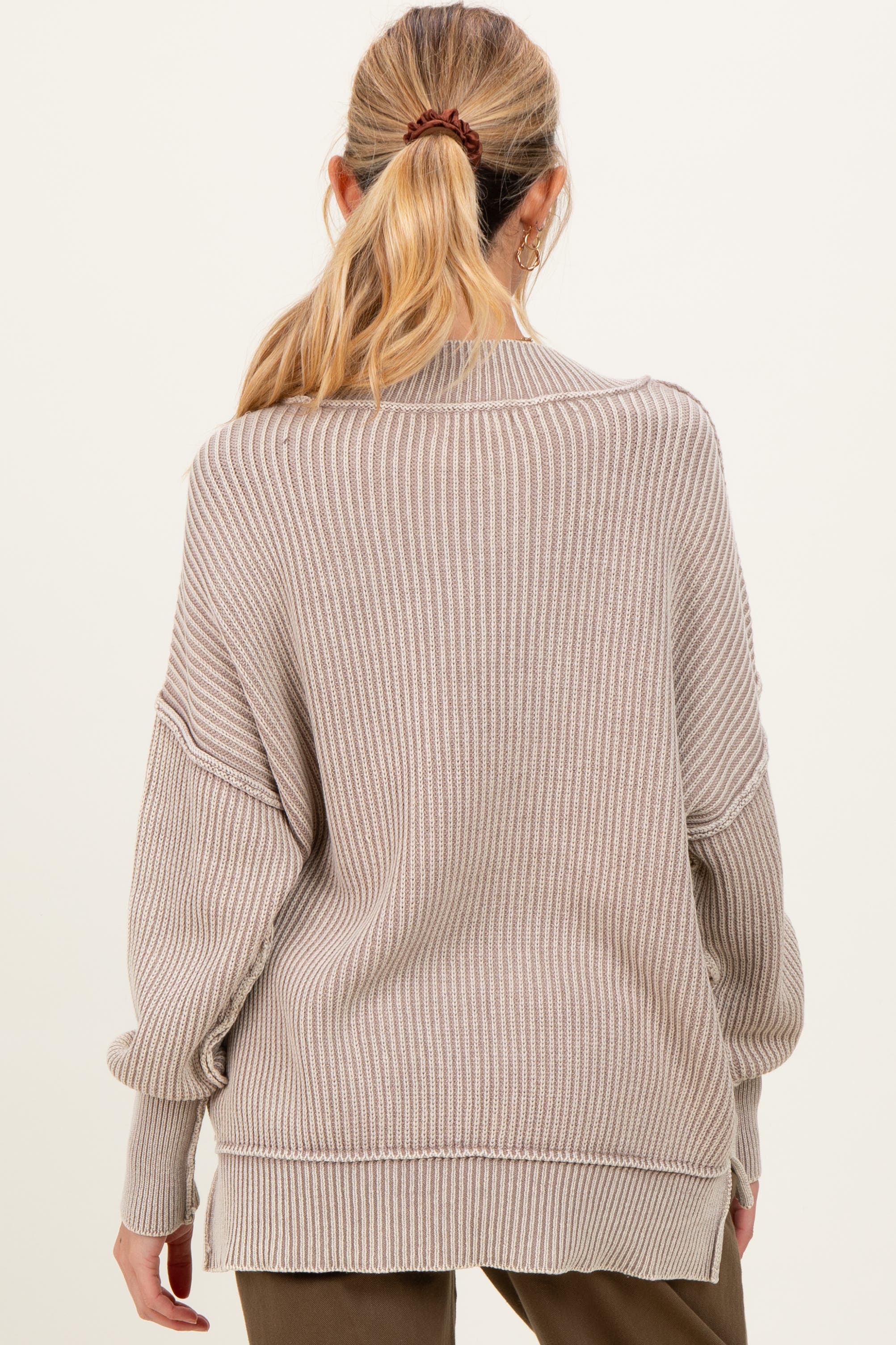PinkBlush Washed Side Slit Oversized Sweater (Women) | Nordstrom